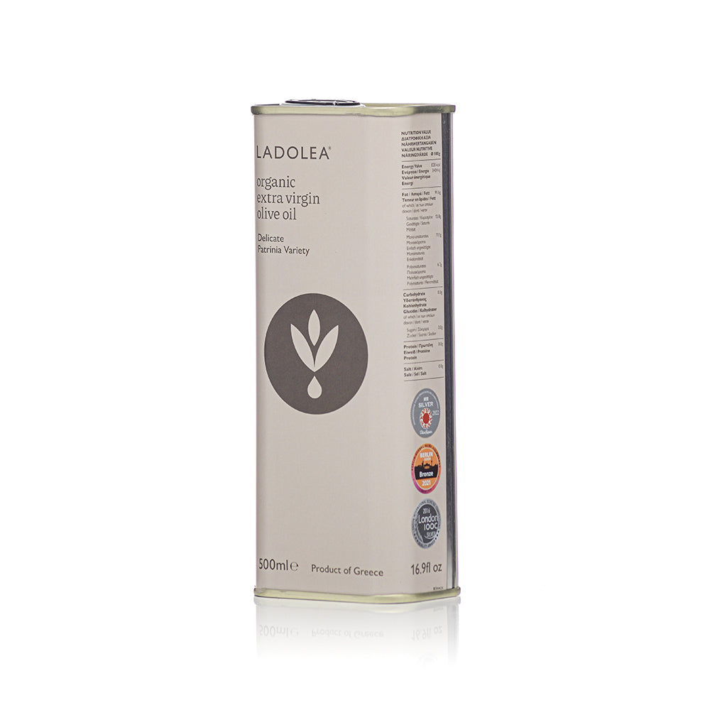 Ypač tyro alyvuogių aliejaus Ladolea Patrinia skardinės šonas